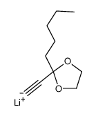 lithium,2-ethynyl-2-pentyl-1,3-dioxolane结构式