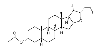 5beta-Cholan-16,22-epoxy-3alpha-ol 24-iodo-3-O-acetyl-结构式