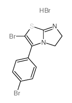 2-BROMO-3-(4-BROMOPHENYL)-5,6-DIHYDROIMIDAZO[2,1-B]THIAZOLE HYDROBROMIDE结构式