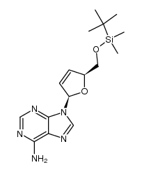 5'-O-[(1,1-dimethylethyl)dimethylsilyl]2',3'-didehydro-2',3'-dideoxyadenosine结构式