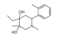 4-ethyl-1,3-dimethyl-6-(2-methylphenyl)piperidine-3,4-diol结构式