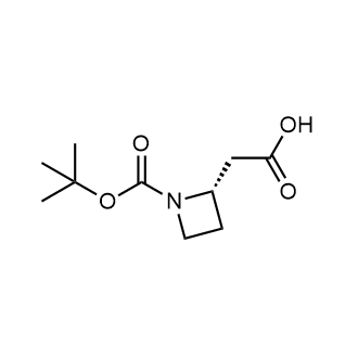 (S)-2-(1-(叔丁氧羰基)氮杂环丁烷-2-基)乙酸结构式