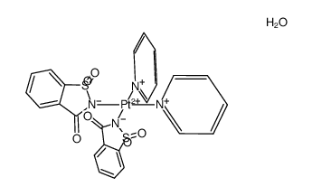 cis-Pt(1,1-dioxo-1,2-benzothiazol-3-one(1-))2(pyridine)2*H2O Structure