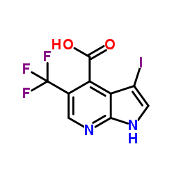 3-Iodo-5-(trifluoromethyl)-1H-pyrrolo[2,3-b]pyridine-4-carboxylic acid结构式