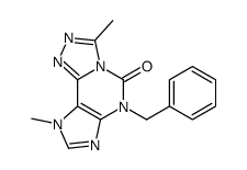 5H-1,2,4-Triazolo(3,4-i)purin-5-one, 6,9-dihydro-3,9-dimethyl-6-(pheny lmethyl)- Structure