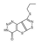 8-propylsulfanyl-1H-[1,2]thiazolo[2,3]thieno[2,4-b]triazin-4-one结构式