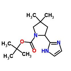 2-Methyl-2-propanyl 2-(1H-imidazol-2-yl)-4,4-dimethyl-1-pyrrolidinecarboxylate结构式