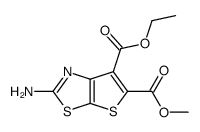 2-amino-2-methoxycarbonyl-6-ethoxycarbonyl-thieno<3,2-d>thiazole Structure