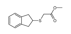 S-(Indan-2-yl)-mercaptoessigsaeure-methylester Structure