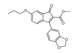 methyl 3-(3,4-methylenedioxyphenyl)-6-(prop-1-yloxy)-1-oxo-indene-2-carboxylate结构式