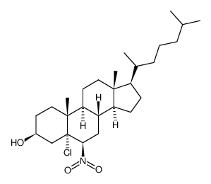 Cholestan-3-ol, 5-chloro-6-nitro-, (3beta,5alpha,6beta)-结构式