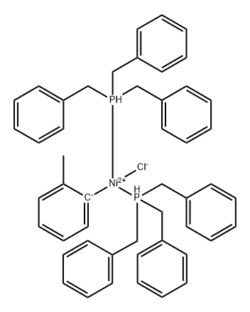 trans-Bis(tribenzylphosphine)(2-methylphenyl)nickel(II) chloride Structure