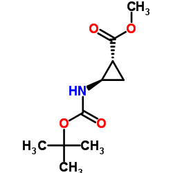 (1R,2R)-rel-2-((叔丁氧羰基)氨基)环丙烷羧酸甲酯结构式