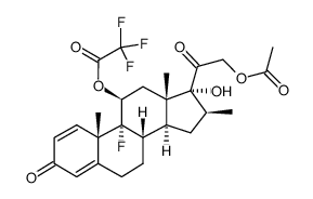 21-Acetyloxy-9-fluoro-11-(trifluoroace-tyloxy)-17-hydroxy-16-methylpregna-1,4-diene-3,20-dione结构式