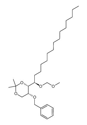 (4R,5R)-5-(benzyloxy)-4-((R)-1-(methoxymethoxy)pentadecyl)-2,2-dimethyl-1,3-dioxane结构式