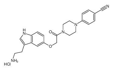 4-(4-(2-(3-(2-氨基乙基)-1H-吲哚-5-基氧基)乙酰基)哌嗪-1-基)苯甲腈盐酸盐图片