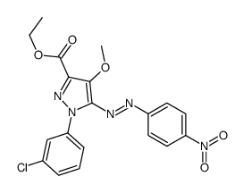 ethyl 1-(3-chlorophenyl)-4-methoxy-5-[(4-nitrophenyl)diazenyl]pyrazole-3-carboxylate结构式