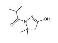 3-Pyrazolidinone,5,5-dimethyl-1-(2-methyl-1-oxopropyl)- structure