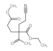 Pentanedioic acid,2-acetyl-2-(2-cyanoethyl)-, 1-ethyl 5-methyl ester Structure