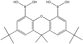 (2,7-di-tert-butyl-9,9-dimethyl-9H-xanthene-4,5-diyl)diboronic acid结构式