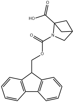 2-N-Fmoc-2-aza-bicyclo[2.1.1]hexane-1-carboxylic acid结构式
