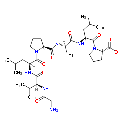 Glycyl-L-valyl-L-leucyl-L-prolyl-L-alanyl-L-leucyl-L-proline Structure