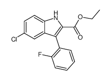 5-Chloro-3-(2-fluorophenyl)-1H-indole-2-carboxylic acid ethyl ester结构式