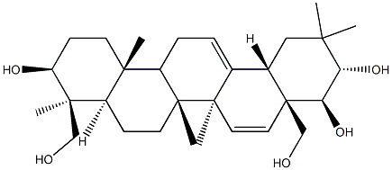 (4S)-Oleana-12,15-diene-3β,21α,22β,24,28-pentol结构式
