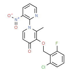 3-[(2-CHLORO-6-FLUOROBENZYL)OXY]-2-METHYL-1-(3-NITRO-2-PYRIDINYL)-4(1H)-PYRIDINONE structure