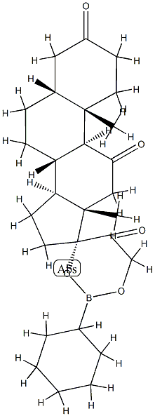 17,21-(Cyclohexylboranediyl)bisoxy-5β-pregnane-3,11,20-trione结构式