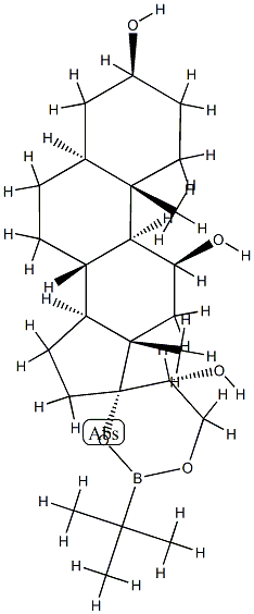 (20R)-17,21-(tert-Butylboranediylbisoxy)-5α-pregnane-3β,11β,20-triol结构式