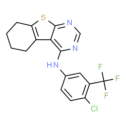 N-[4-chloro-3-(trifluoromethyl)phenyl]-N-(5,6,7,8-tetrahydro[1]benzothieno[2,3-d]pyrimidin-4-yl)amine结构式