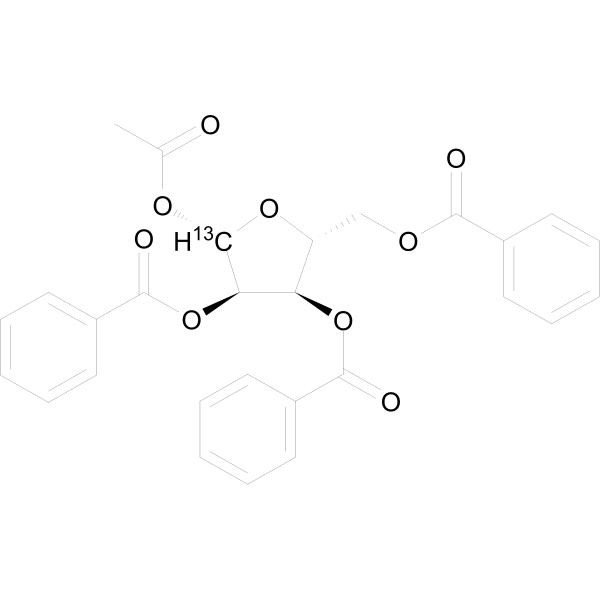 1-O-Acetyl 2,3,5-tri-O-benzoyl-beta-D-ribofuranoside-13C结构式