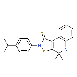2-(4-isopropylphenyl)-4,4,8-trimethyl-4,5-dihydroisothiazolo[5,4-c]quinoline-1(2H)-thione Structure