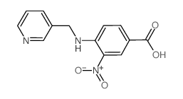 3-硝基-4-[(3-吡啶甲基)氨基]苯甲酸结构式
