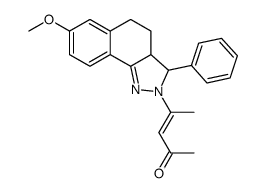 (E)-4-(7-methoxy-3-phenyl-3,3a,4,5-tetrahydrobenzo[g]indazol-2-yl)pent-3-en-2-one Structure