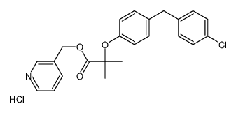 pyridin-3-ylmethyl 2-[4-[(4-chlorophenyl)methyl]phenoxy]-2-methylpropanoate,hydrochloride Structure