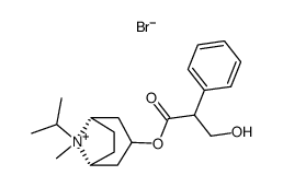 (endo,anti)-(±)-3-(3-hydroxy-1-oxo-2-phenylpropoxy)-8-isopropyl-8-methyl-8-azoniabicyclo[3.2.1]octane bromide structure