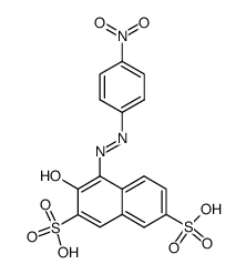 3-hydroxy-4-(4-nitro-phenylazo)-naphthalene-2,7-disulfonic acid Structure