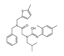 N-benzyl-2-[(2,4-dimethylphenyl)carbamoyl-(2-methylpropyl)amino]-N-[(5-methylthiophen-2-yl)methyl]acetamide结构式