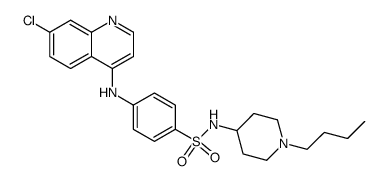 4-(7-Chloro-4-quinolylamino)-N-(1-n-butyl-4-piperidyl)-benzene sulphonamide结构式