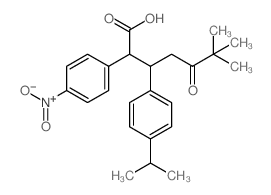 6,6-dimethyl-2-(4-nitrophenyl)-5-oxo-3-(4-propan-2-ylphenyl)heptanoic acid结构式