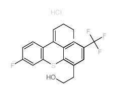 2-[1-[(3E)-3-[6-fluoro-2-(trifluoromethyl)thioxanthen-9-ylidene]propyl]-4-piperidyl]ethanol hydrochloride结构式