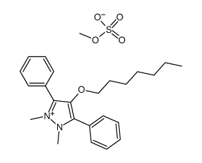 1,2-dimethyl-3,5-diphenyl-4-n-heptyloxypyrazolium methyl sulfate Structure