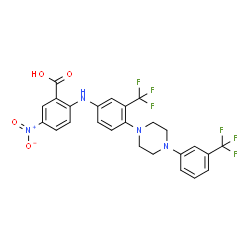 Benzoic acid,5-nitro-2-[[3-(trifluoromethyl)-4-[4-[3-(trifluoromethyl)phenyl]-1-piperazinyl]phenyl]amino]-结构式