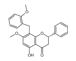 (S)-5-Hydroxy-7-methoxy-8-(2-methoxy-benzyl)-2-phenyl-chroman-4-one Structure