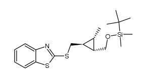 (1S,2S,3S)-1-[(benzothiazolo)thio]methyl-2-methyl-3-(tert-butyldimethylsilyloxy)methylcyclopropane Structure