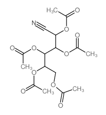 (1,2,4,5-tetraacetyloxy-1-cyano-pentan-3-yl) acetate结构式