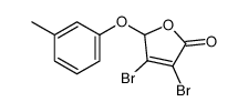3,4-dibromo-2-(3-methylphenoxy)-2H-furan-5-one结构式