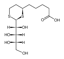 trans-2-(L-Arabino-1',2',3',4'-tetrahydroxybutyl)-1,3-dithianyl-4-valeric acid Structure